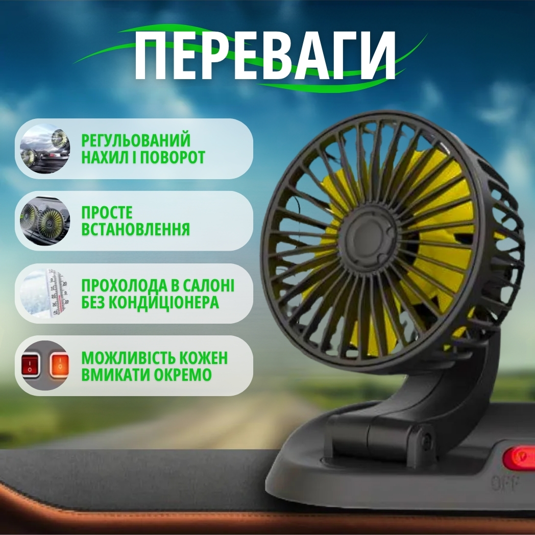 Подвійний автомобільний вентилятор